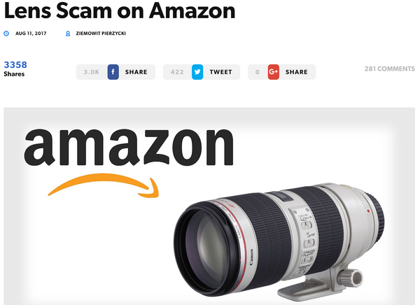 Camera Lens Scam on Amazon