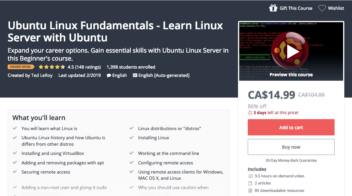 I navnet Måge Hospital New Course - Ubuntu Linux Fundamentals On Udemy