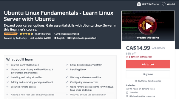 New Course - Ubuntu Linux Fundamentals On Udemy